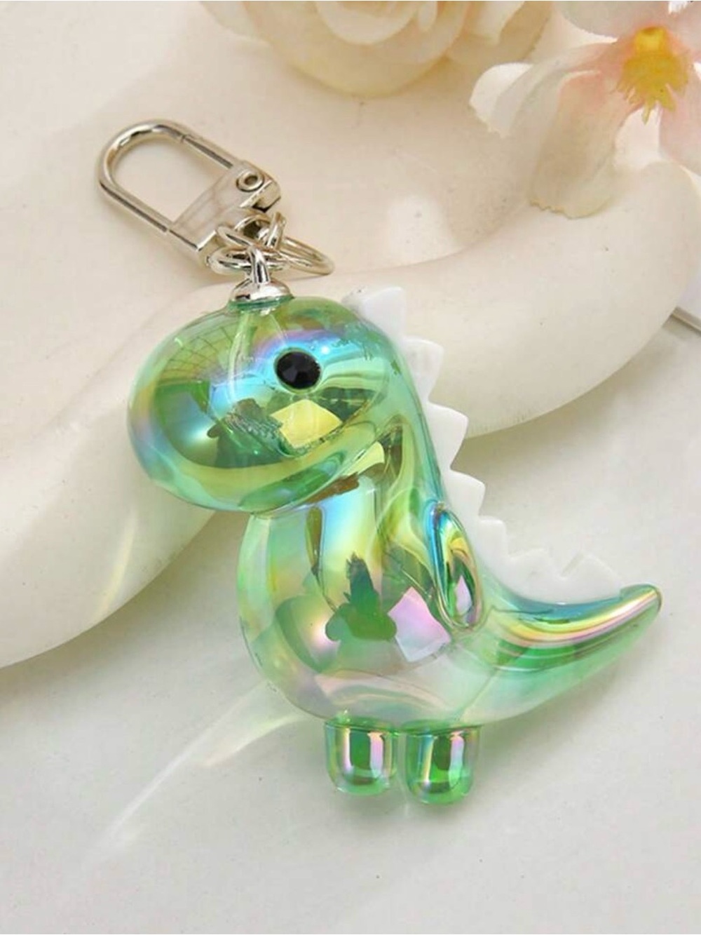 Clear Green Dinosaur Keychain/Bag Charm